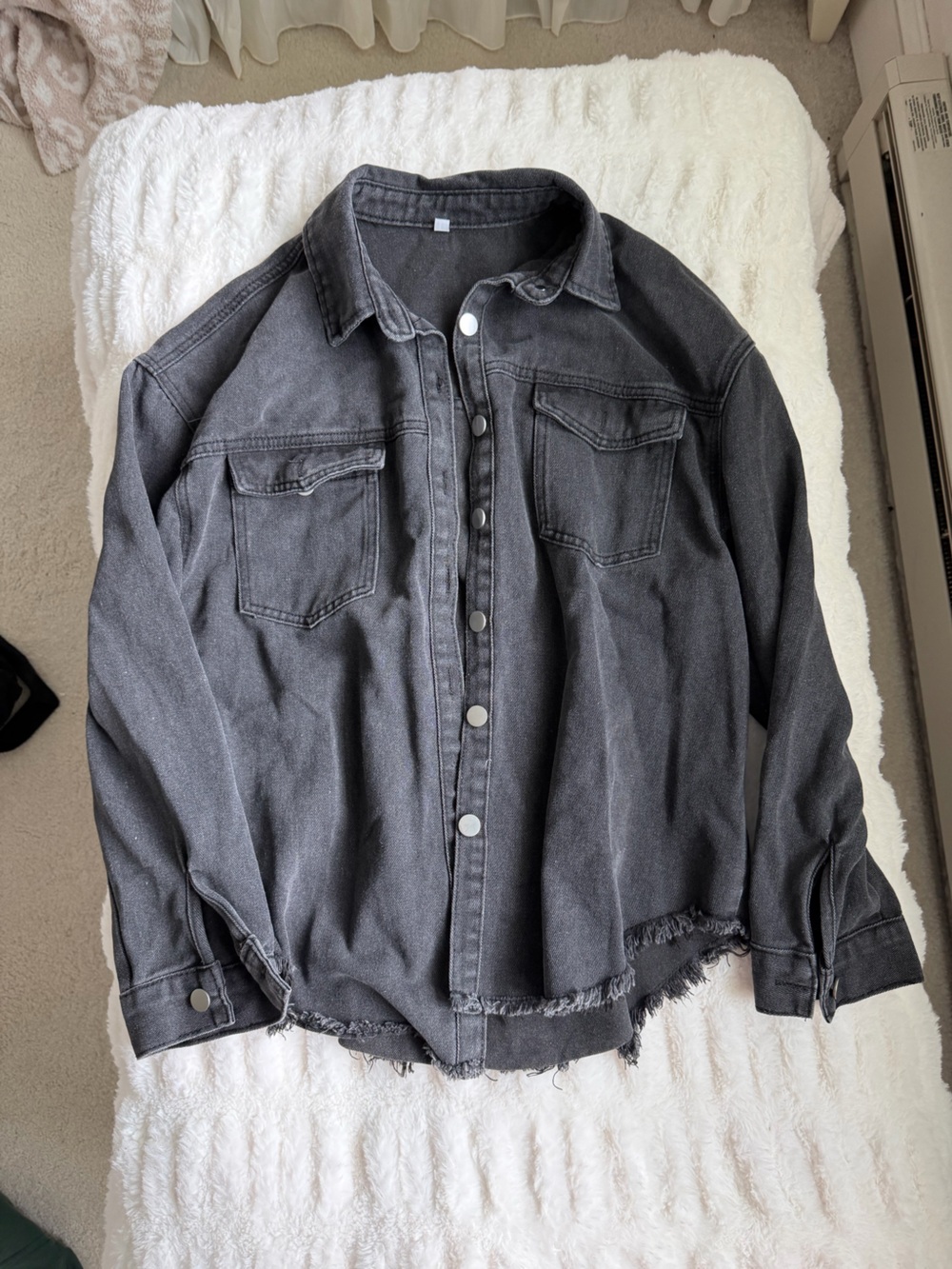 Somebody’s Problem Black Washed Denim Jacket Size L